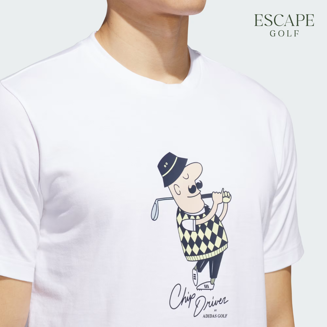 Kaos Golf Pria Putih | Classic Chip Graphic Tee