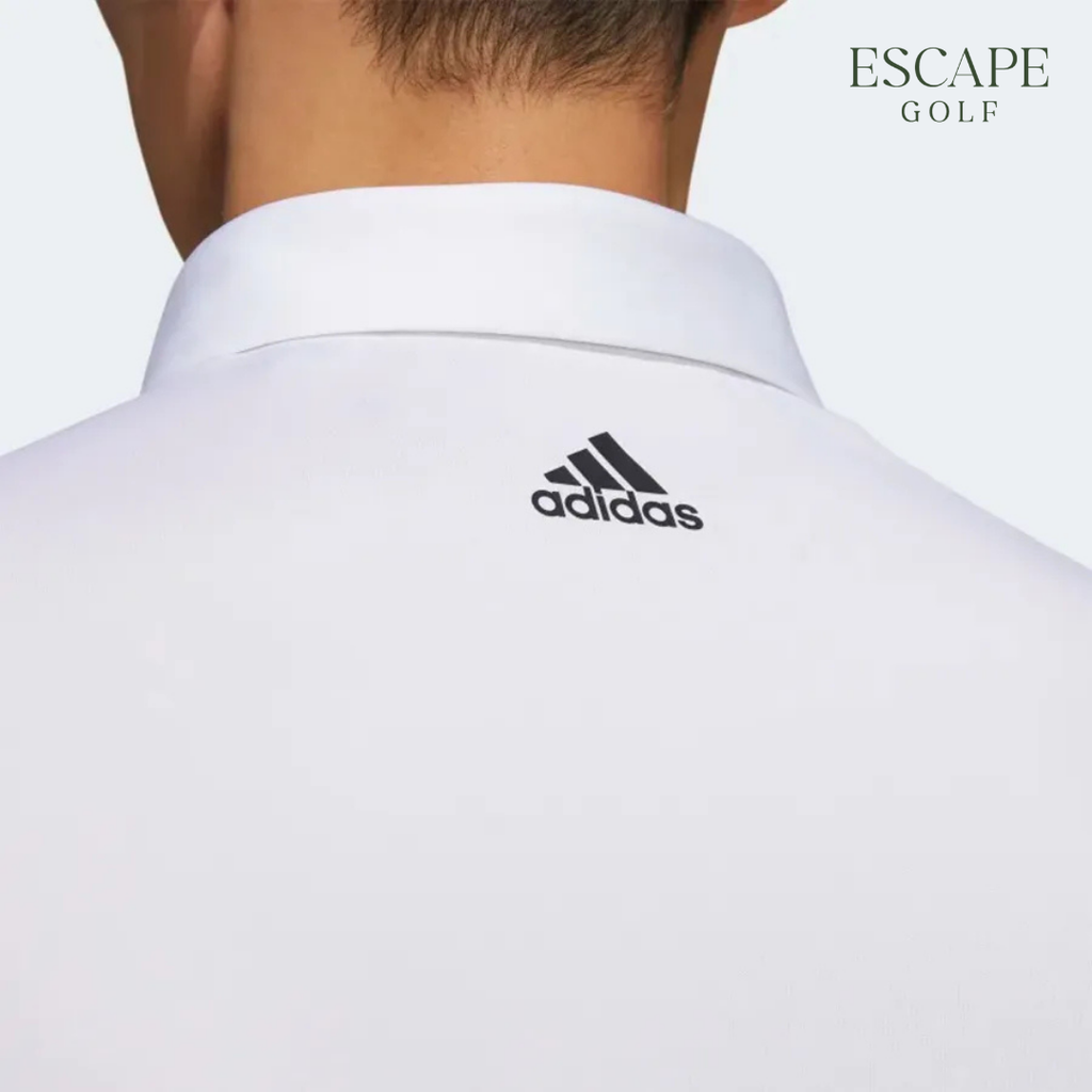 Kaos Polo Golf Pria Putih AEROREADY 3 Stripes | Adidas AEROREADY 3 Stripes Short Sleeve Polo Shirt