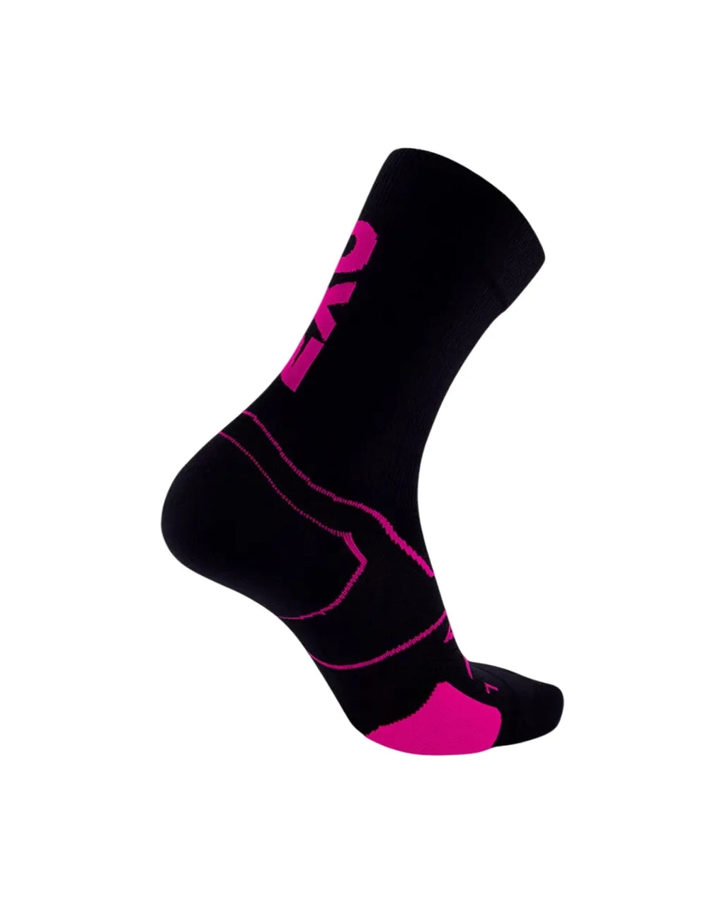 2XU Vectr Cushion Crew Socks - Black/Fluo Sunset/Atlantic