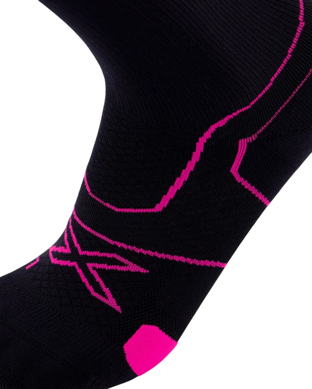 2XU Vectr Cushion Crew Socks - Black/Fluo Sunset/Atlantic