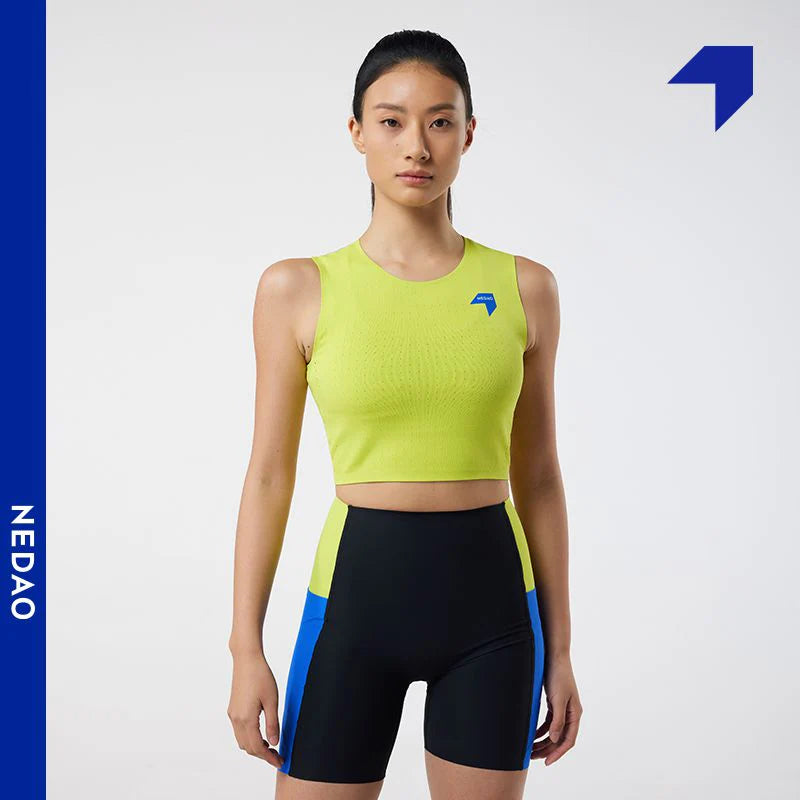 Nedao Women's Qiflow Running Crop Top - Neon