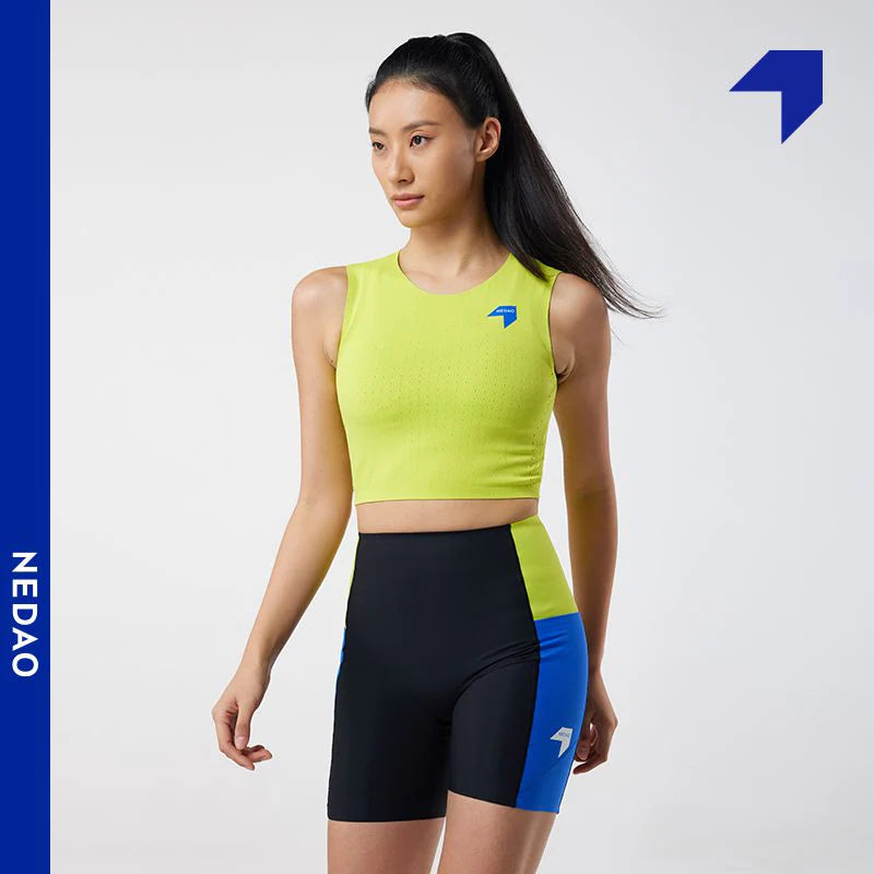 Nedao Women's Qiflow Running Crop Top - Neon