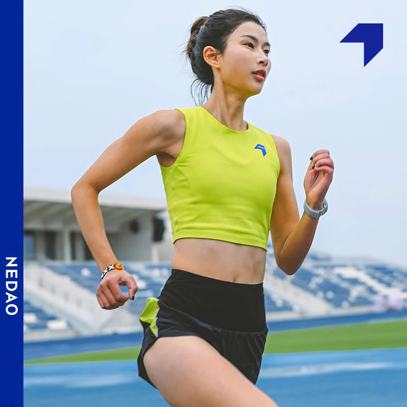 Nedao Women's Qiflow Running Crop Top - Neon