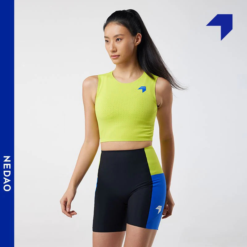 Nedao Women's Qiflow Running Crop Top - Neon