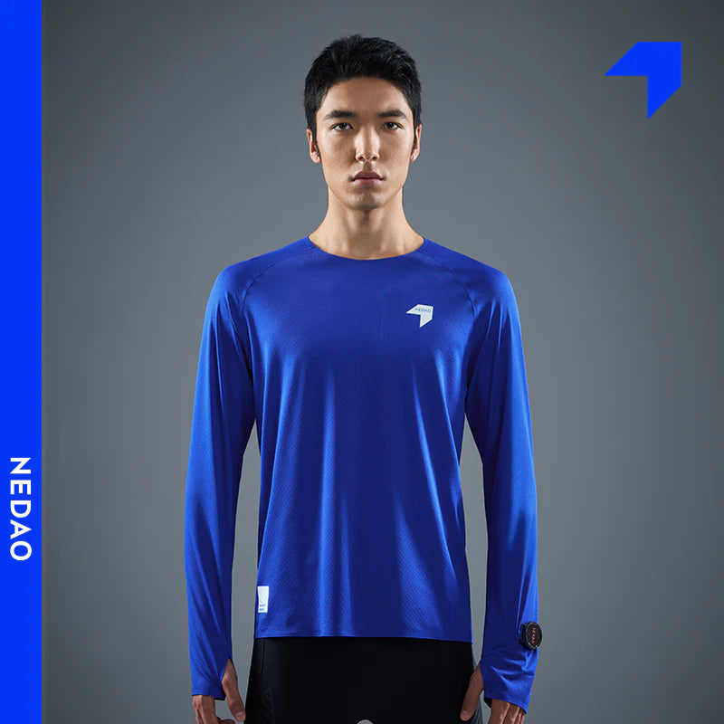 Nedao SwiftBreeze Men's Running Long Sleeve - Nedao Blue