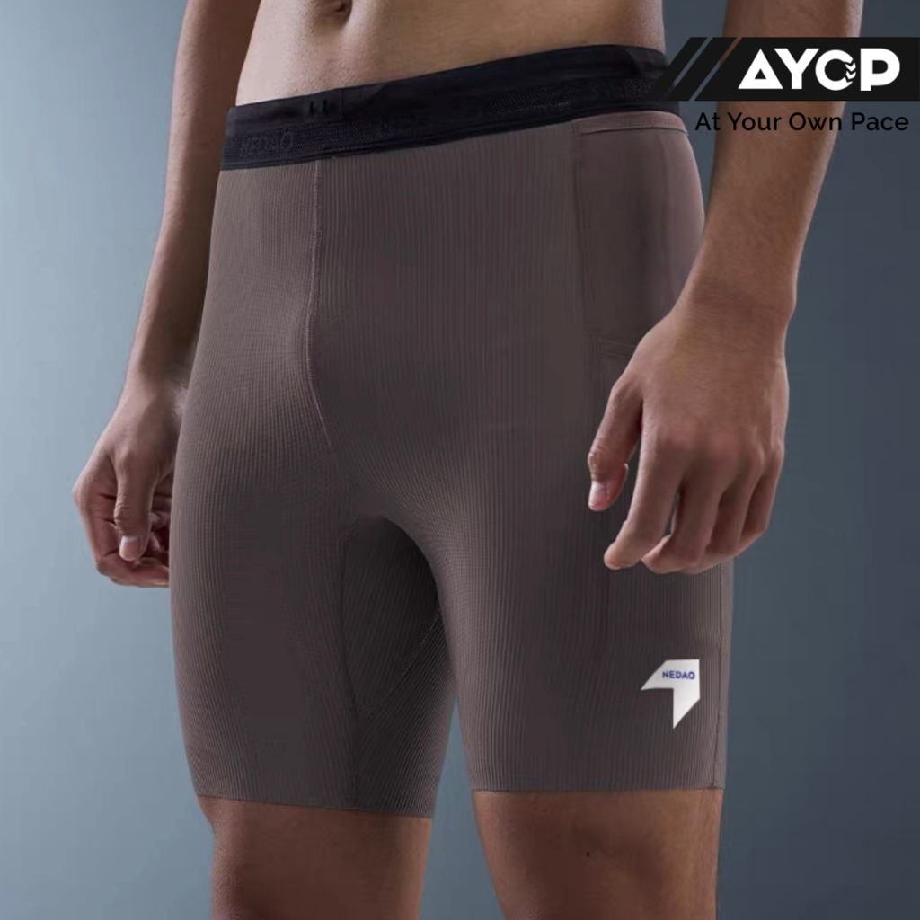 Nedao VelocityX 1/2-Length Pro 7-inch Men's Tights - Mountain Brown