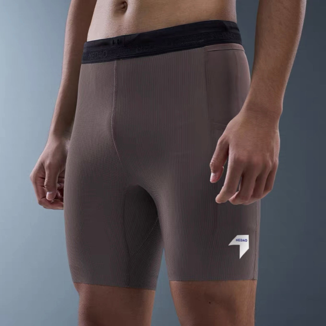 Nedao VelocityX 1/2-Length Pro 7-inch Men's Tights - Mountain Brown