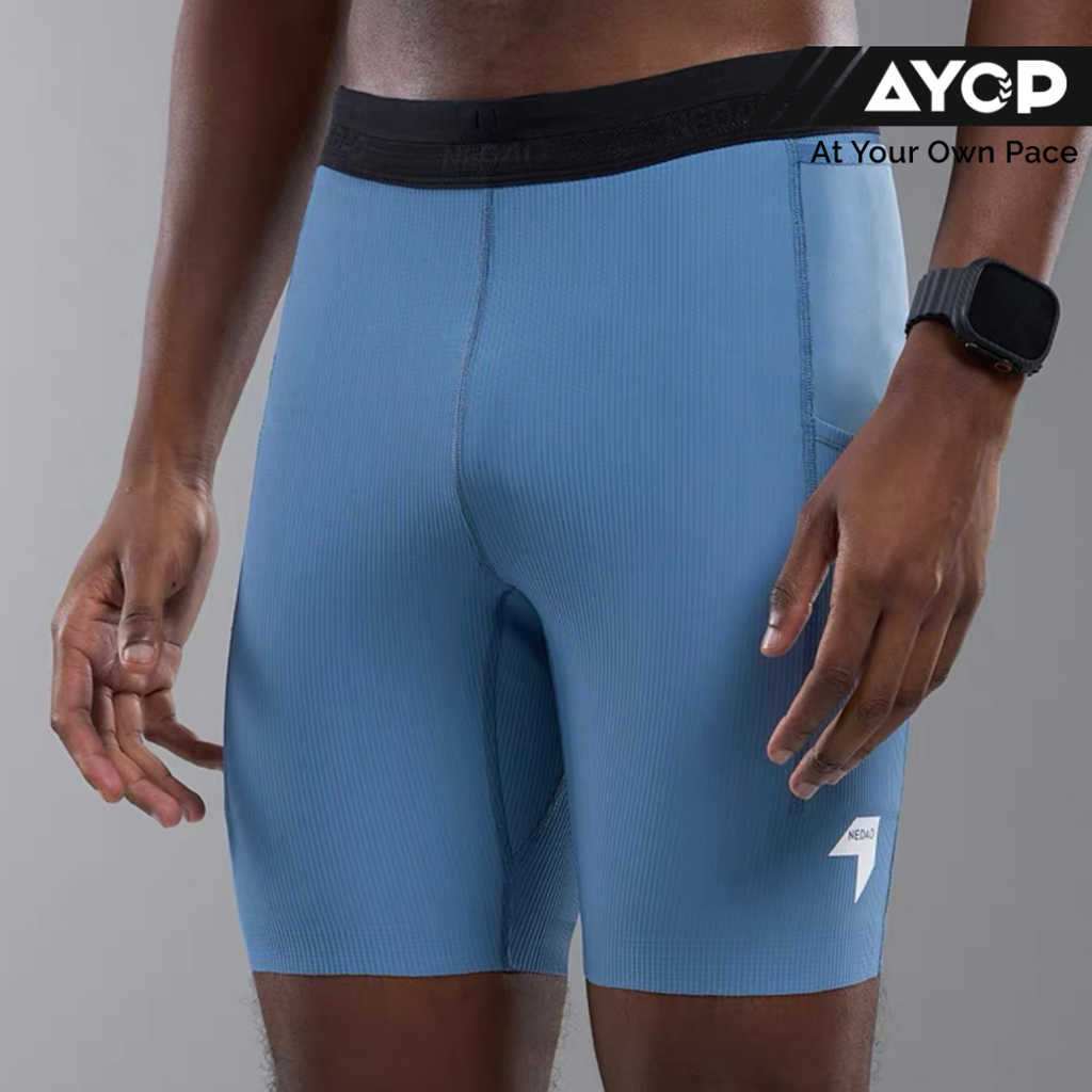 Nedao VelocityX 1/2-Length Pro 7-inch Men's Tights - Mountain Blue