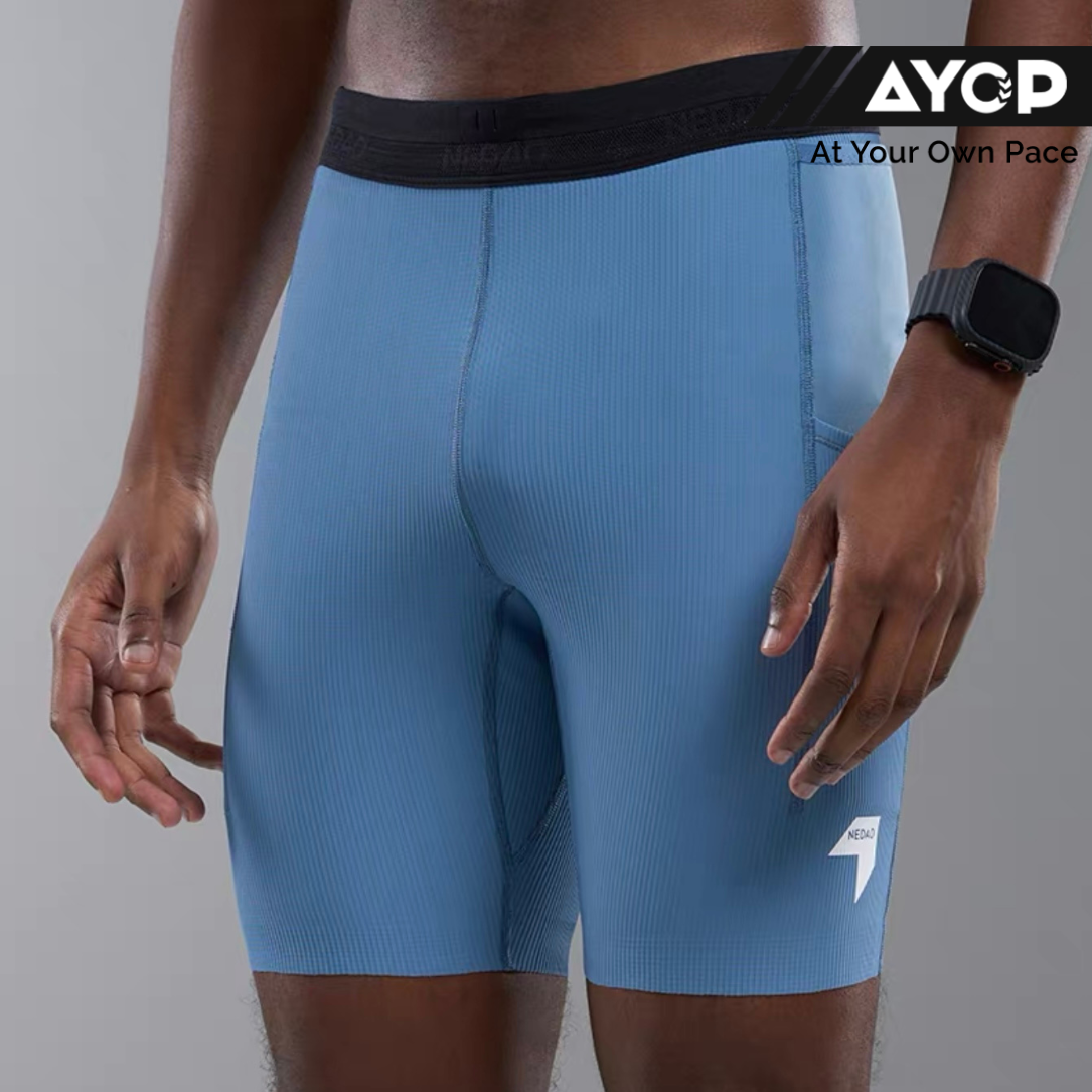 Nedao VelocityX 1/2-Length Pro 7-inch Men's Tights - Mountain Blue
