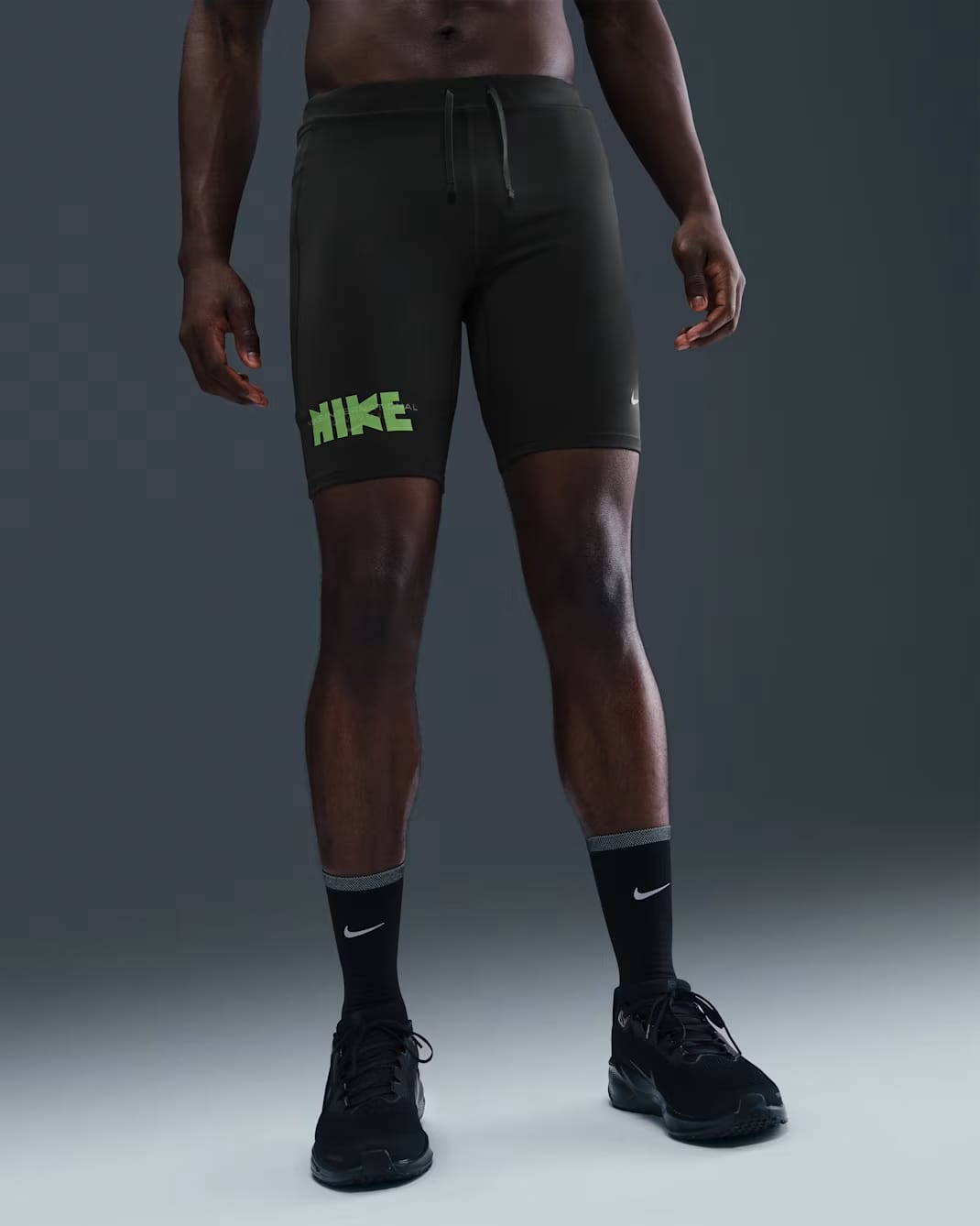 Nike Dri-FIT Fast 1/2 Length Men's Running Tights - Seaweed