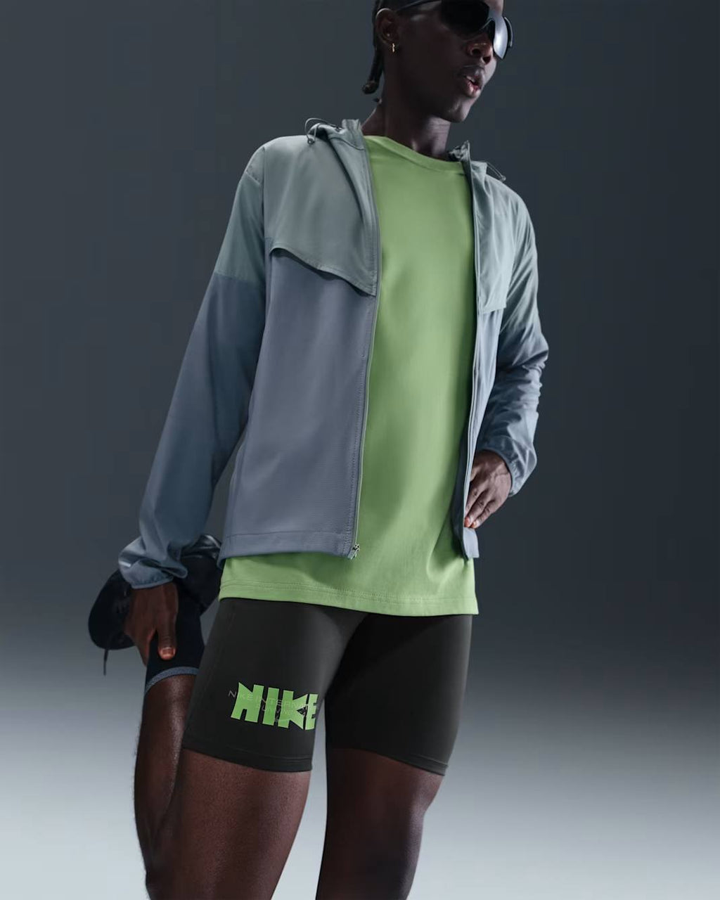 Nike Dri-FIT Fast 1/2 Length Men's Running Tights - Seaweed