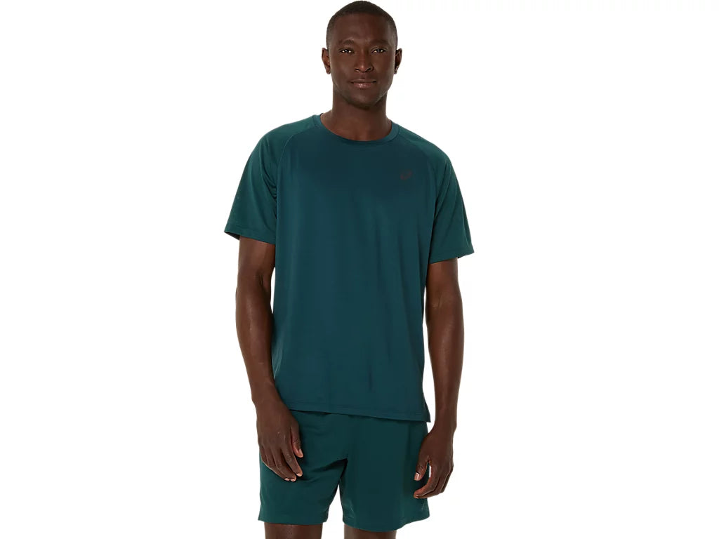 Asics Actibreeze Vented Performance Men's Short Sleeve - Saxon Green