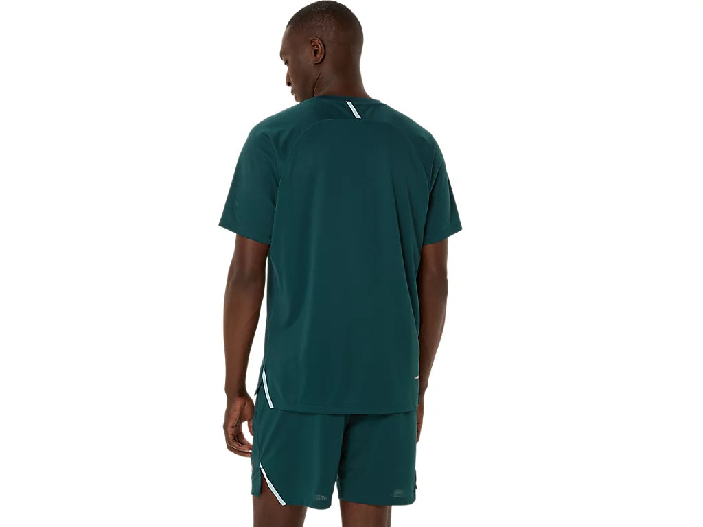 Asics Actibreeze Vented Performance Men's Short Sleeve - Saxon Green