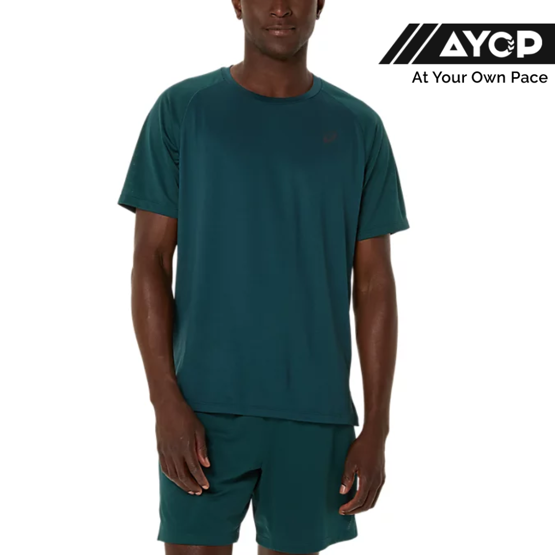 Asics Actibreeze Vented Performance Men's Short Sleeve - Saxon Green
