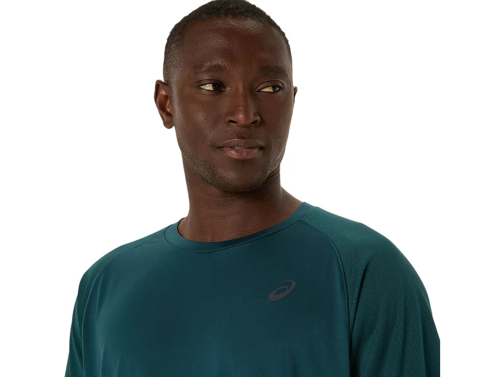 Asics Actibreeze Vented Performance Men's Short Sleeve - Saxon Green