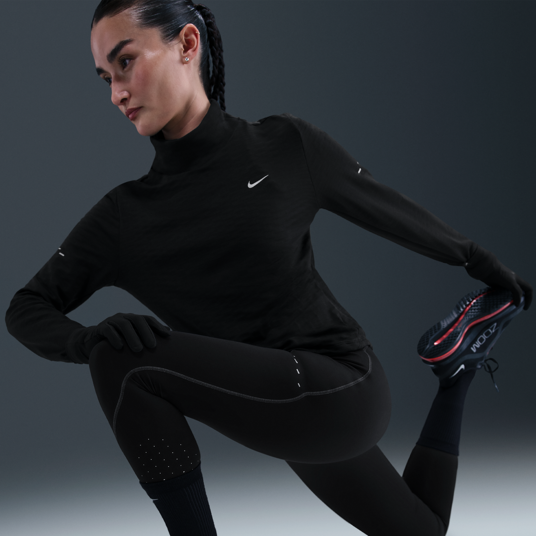 Nike Swift High-Waisted 7/8 Women's Running Legging With Reflective - Black
