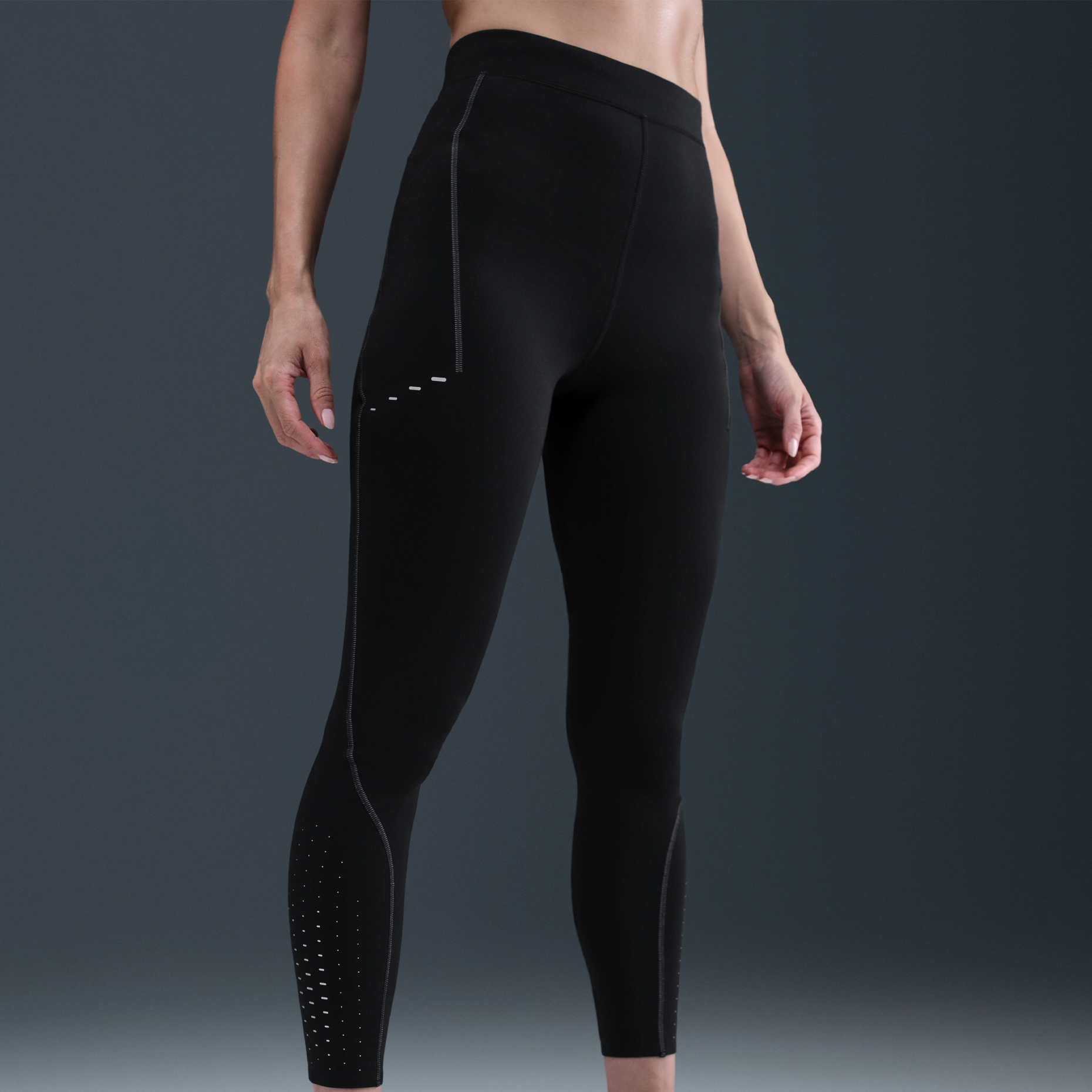 Nike Swift High-Waisted 7/8 Women's Running Legging With Reflective - Black