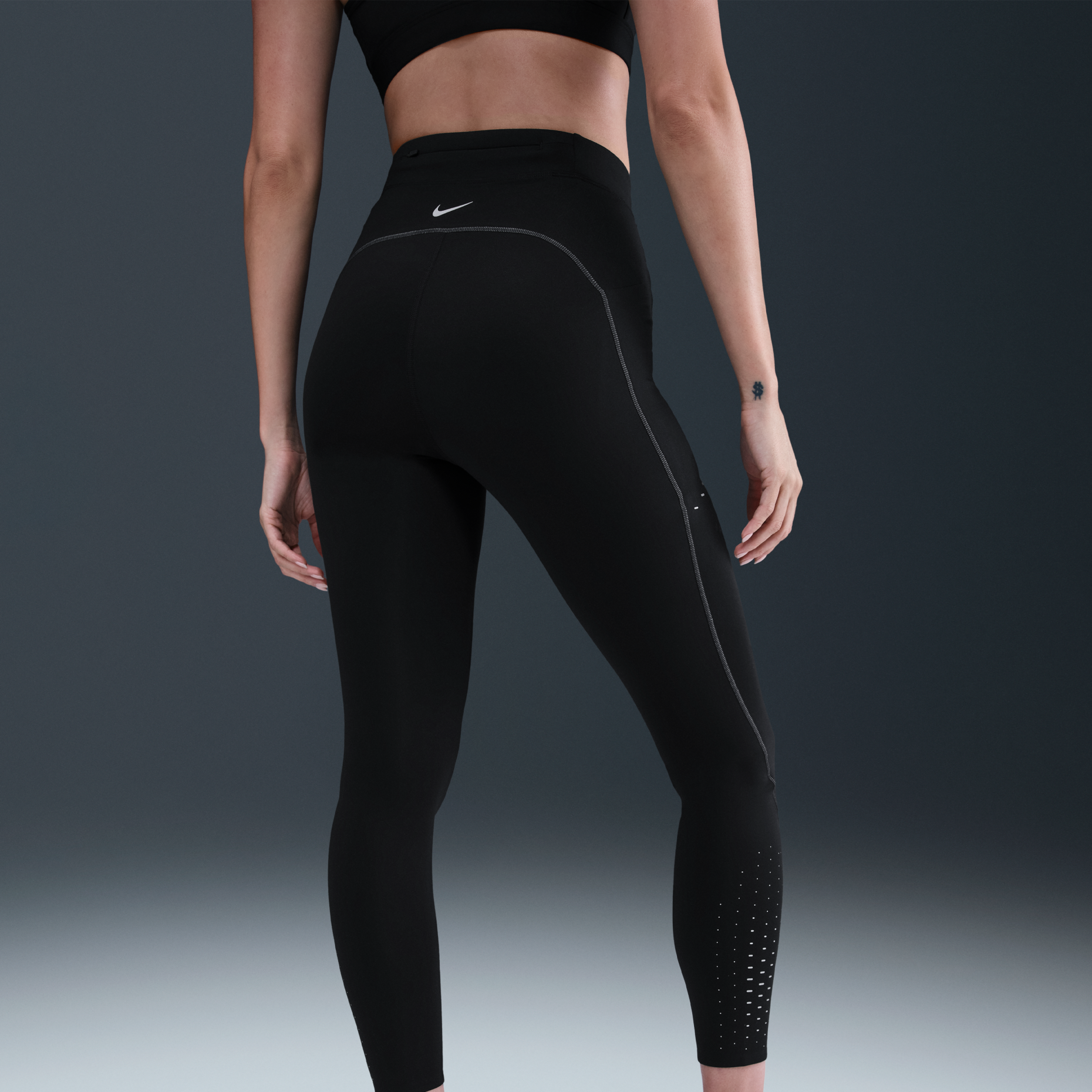 Nike Swift High-Waisted 7/8 Women's Running Legging With Reflective - Black