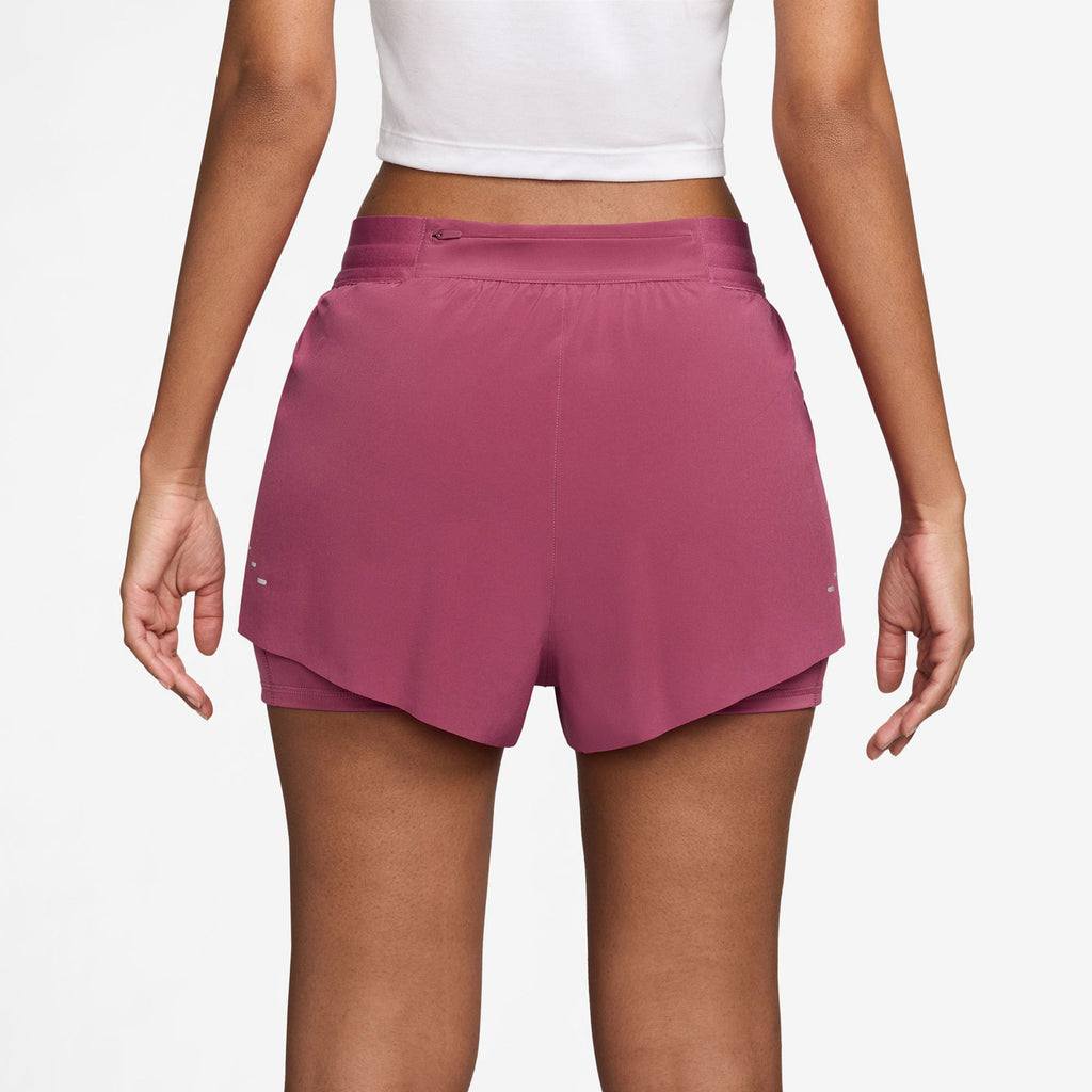 Nike Dri-FIT Swift Mid Rise 2-in-1 Women's Running Short - Sweet Beet