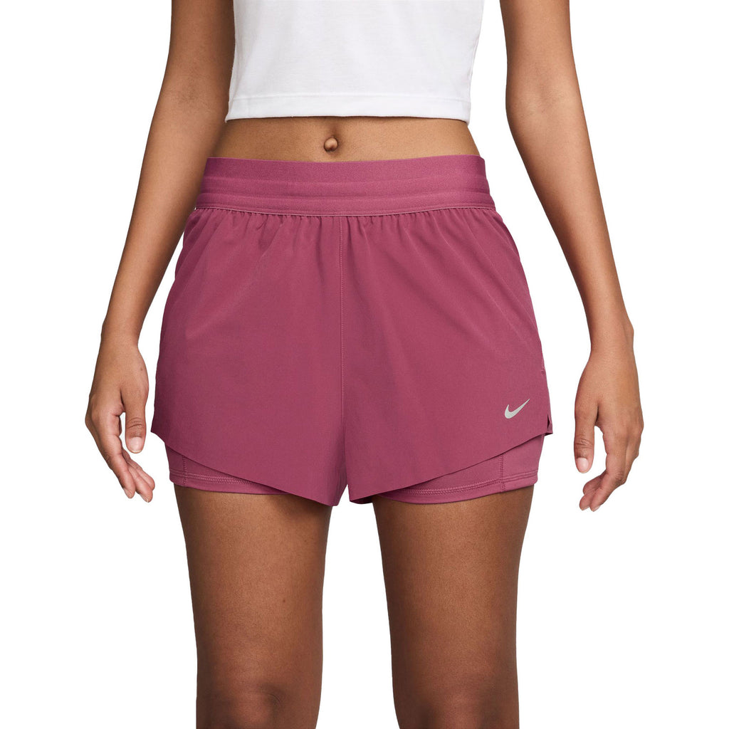 Nike Dri-FIT Swift Mid Rise 2-in-1 Women's Running Short - Sweet Beet