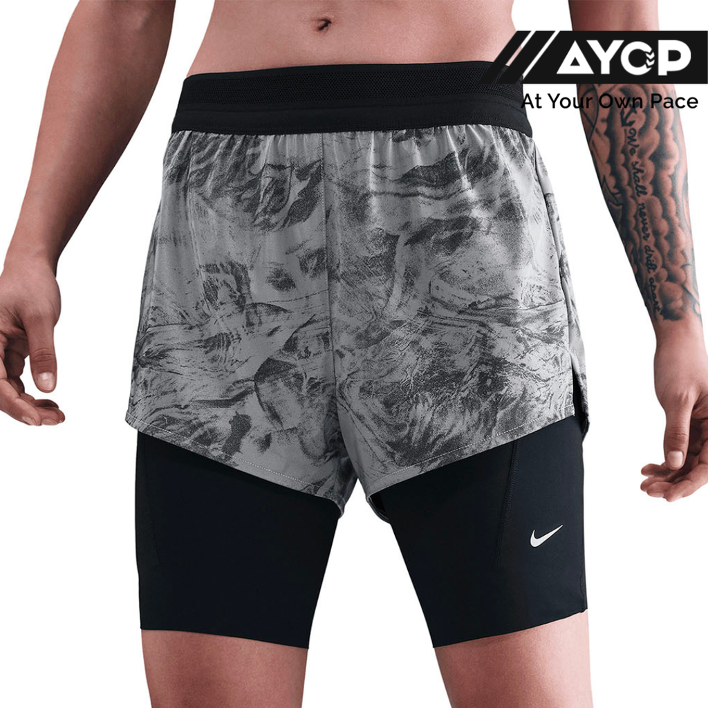 Nike Dri-FIT Swift Mid Rise 2-in-1 Women's Running Short With Reflective - Thunder Grey