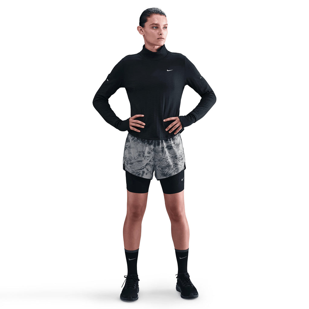 Nike Dri-FIT Swift Mid Rise 2-in-1 Women's Running Short With Reflective - Thunder Grey