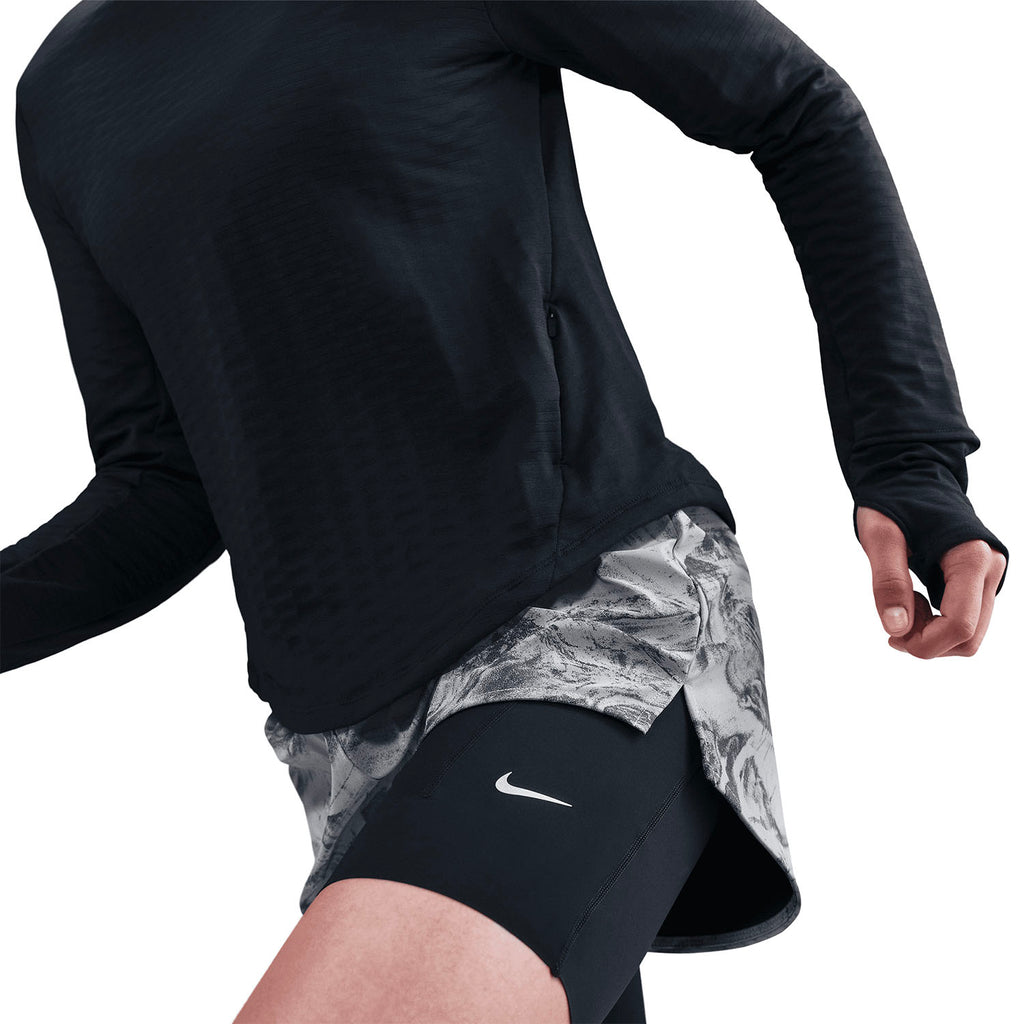 Nike Dri-FIT Swift Mid Rise 2-in-1 Women's Running Short With Reflective - Thunder Grey