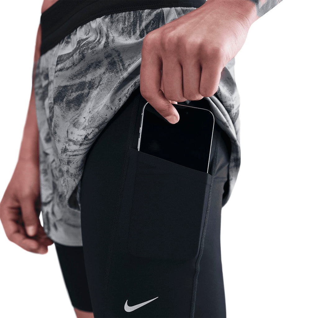 Nike Dri-FIT Swift Mid Rise 2-in-1 Women's Running Short With Reflective - Thunder Grey