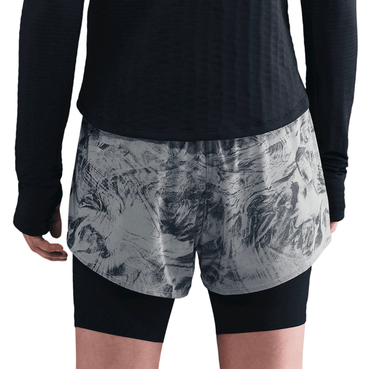 Nike Dri-FIT Swift Mid Rise 2-in-1 Women's Running Short With Reflective - Thunder Grey