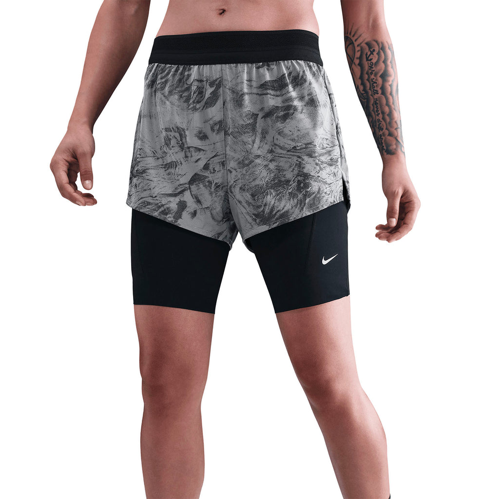 Nike Dri-FIT Swift Mid Rise 2-in-1 Women's Running Short With Reflective - Thunder Grey