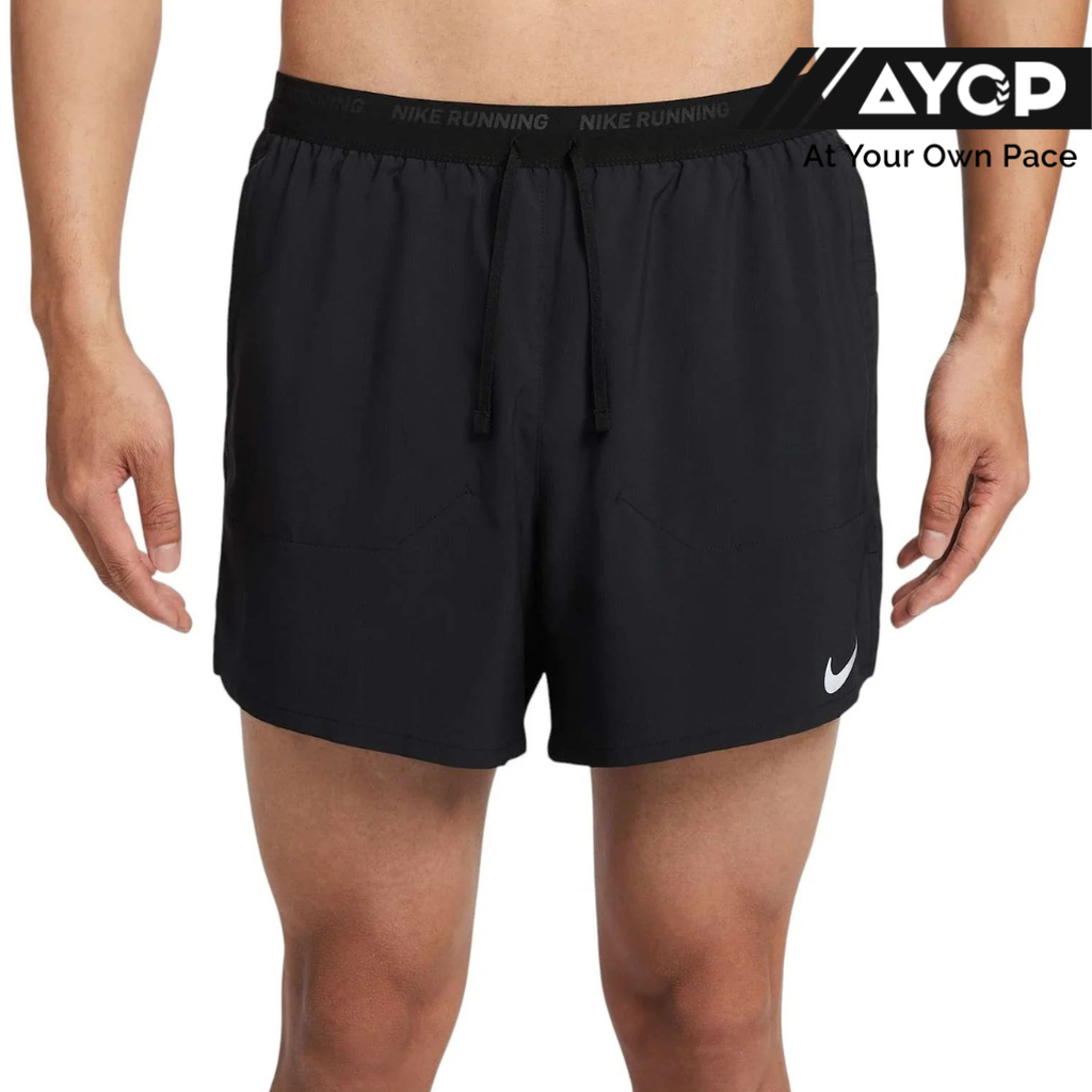 Celana Lari Pria Nike Dri-FIT Stride 5 Inci 2-in-1 - Hitam
