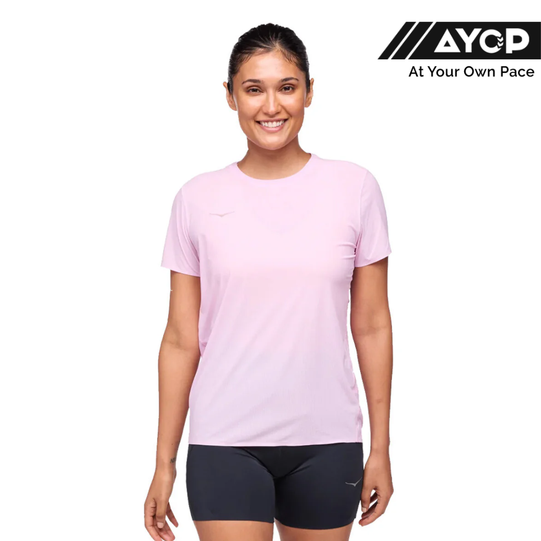Hoka Airolite Women's Running Short Sleeve - Pink