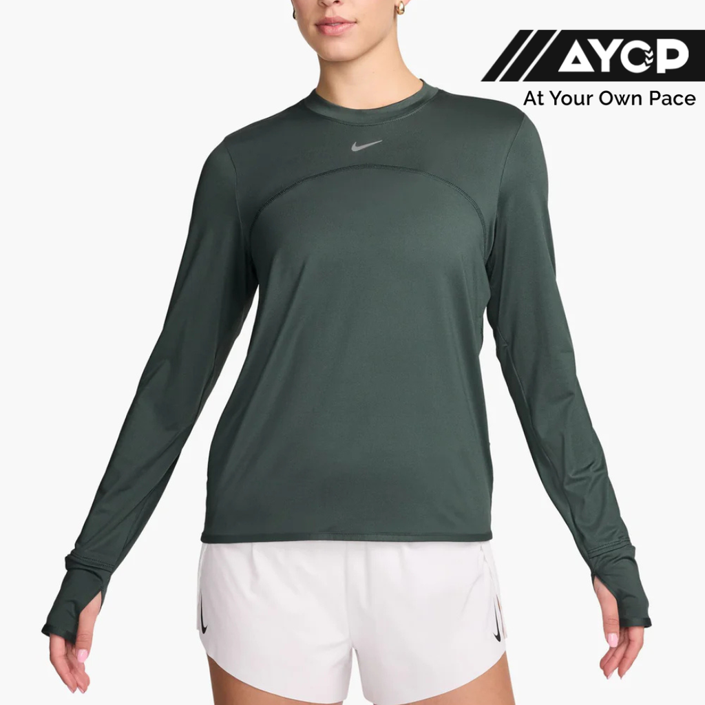 Nike DF Swift UV Crew Neck Women's Running Top - Vintage Green
