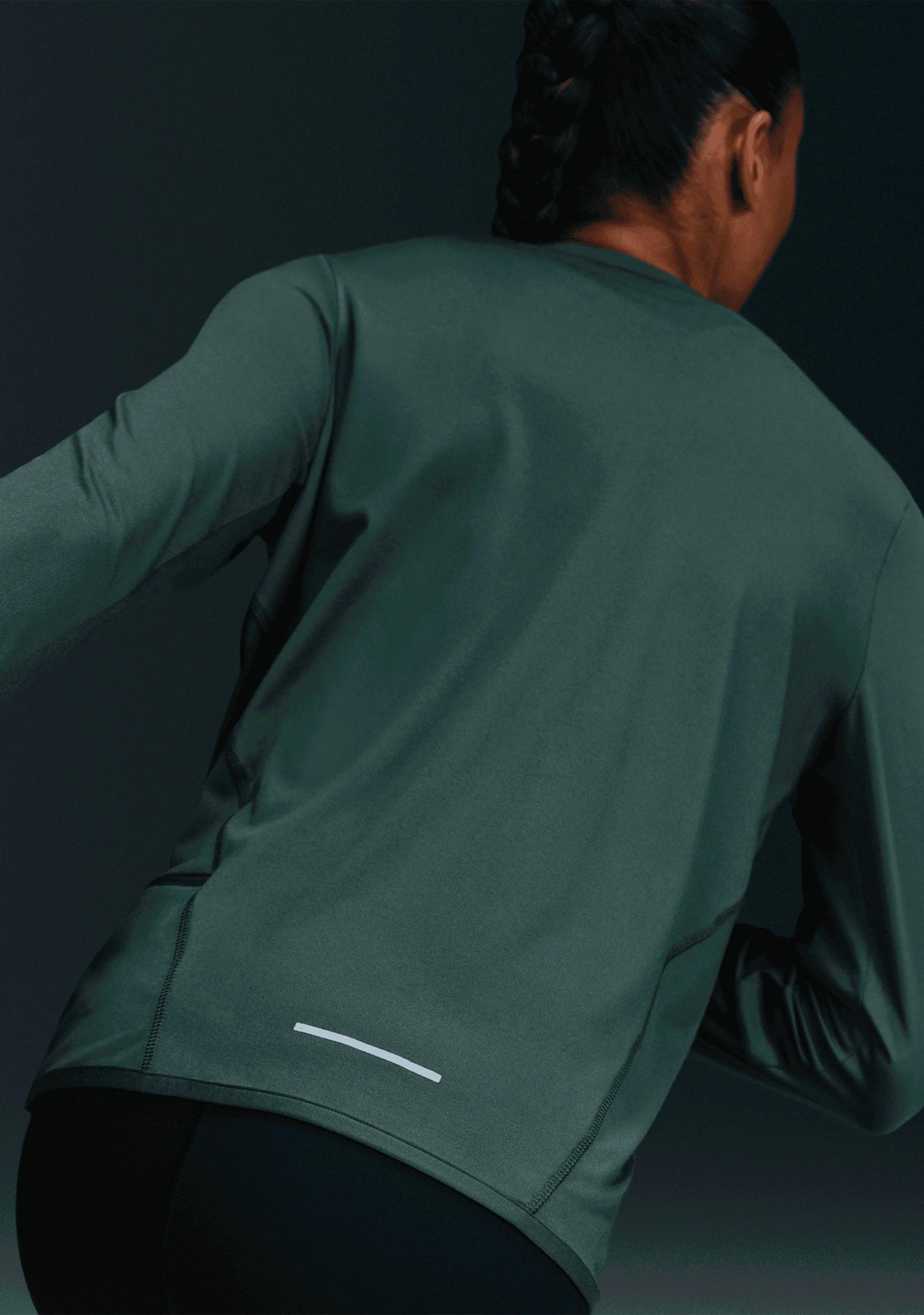 Nike DF Swift UV Crew Neck Women's Running Top - Vintage Green