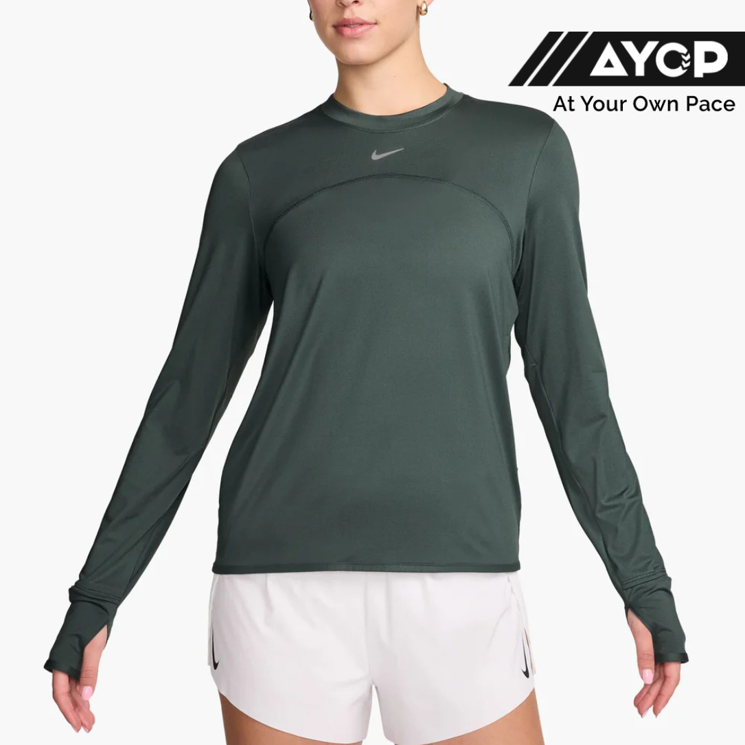 Nike DF Swift UV Crew Neck Women's Running Top - Vintage Green