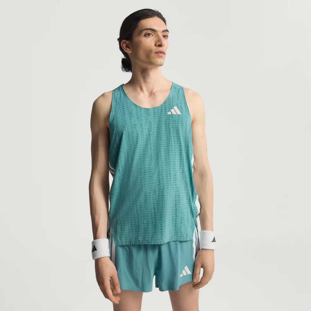 Adidas Adizero Men's Singlet - Turqoise