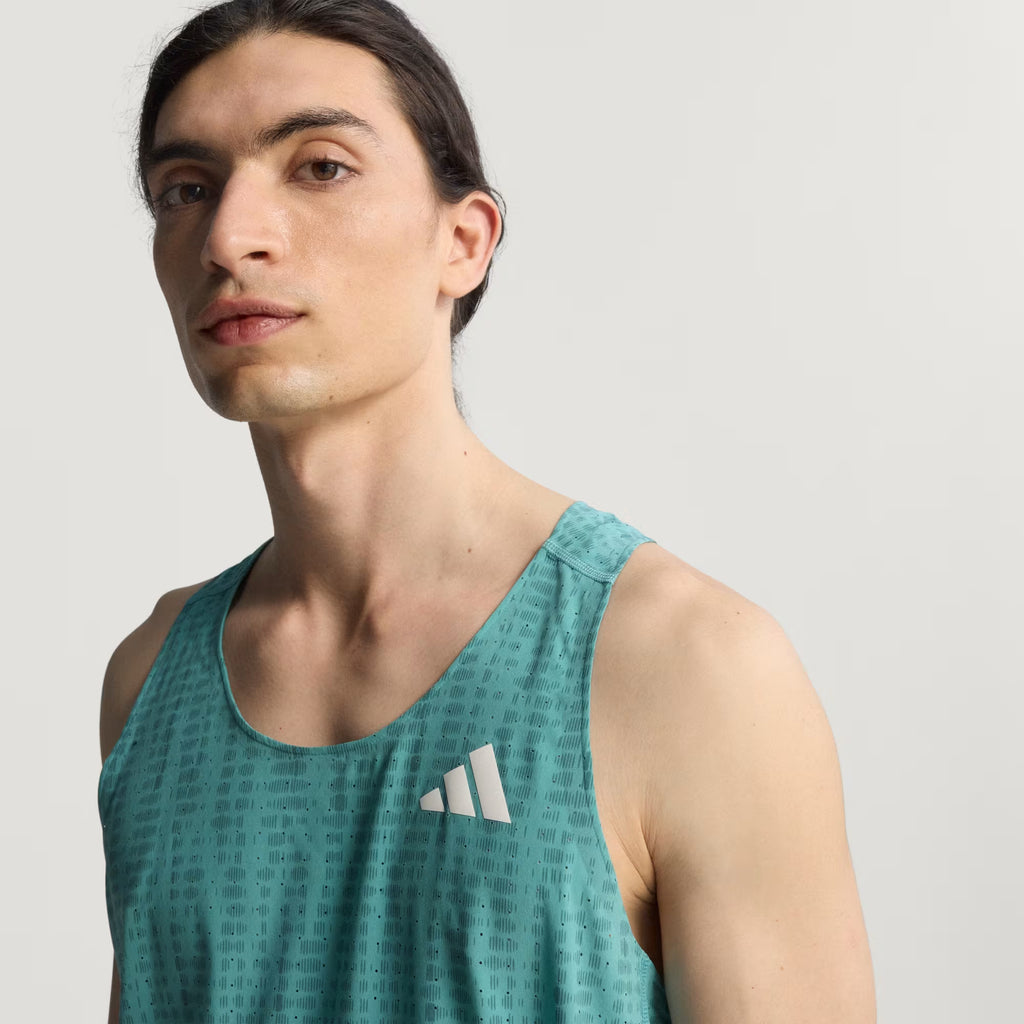 Adidas Adizero Men's Singlet - Turqoise