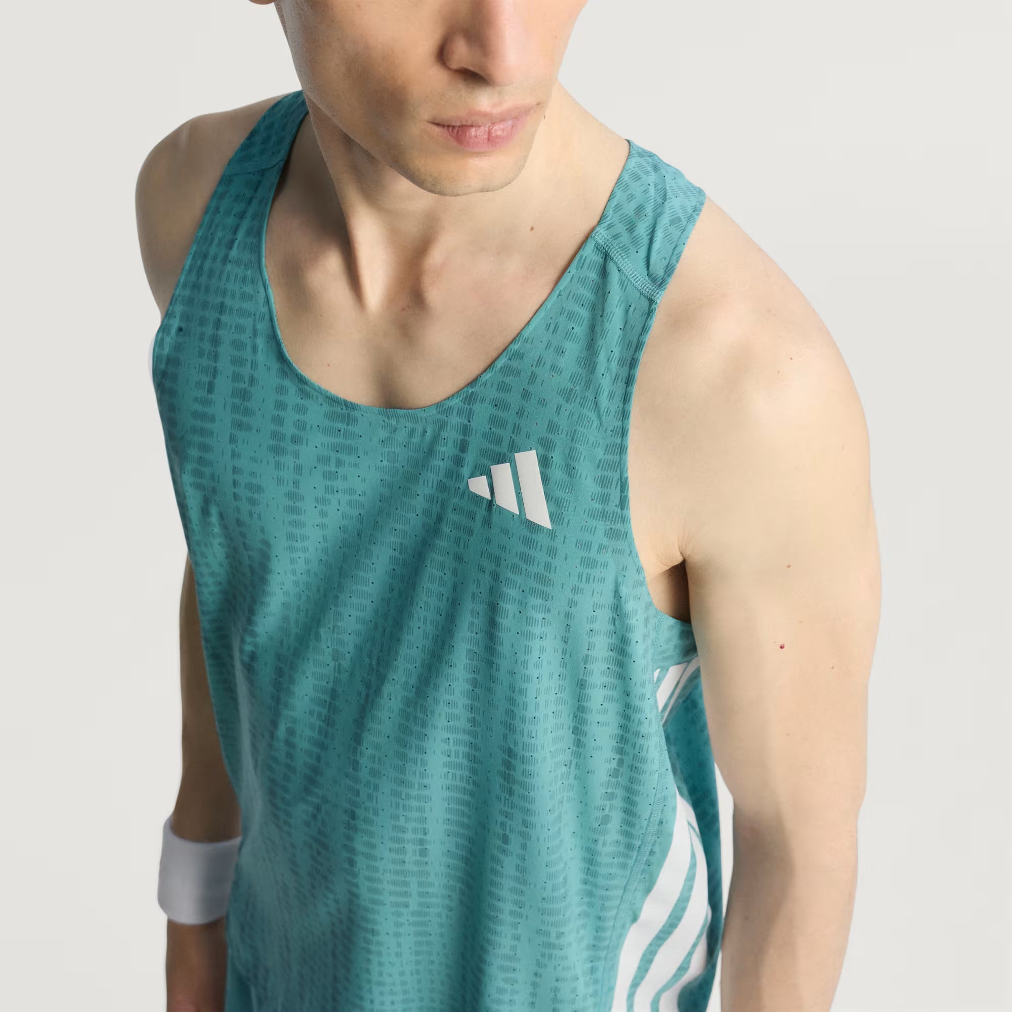 Adidas Adizero Men's Singlet - Turqoise