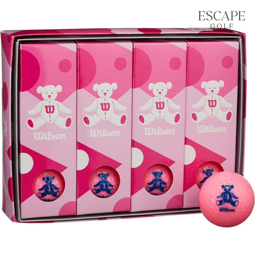 1 Sleeve (3 Balls) Wilson BEAR4 Dozen Pink Golf Balls