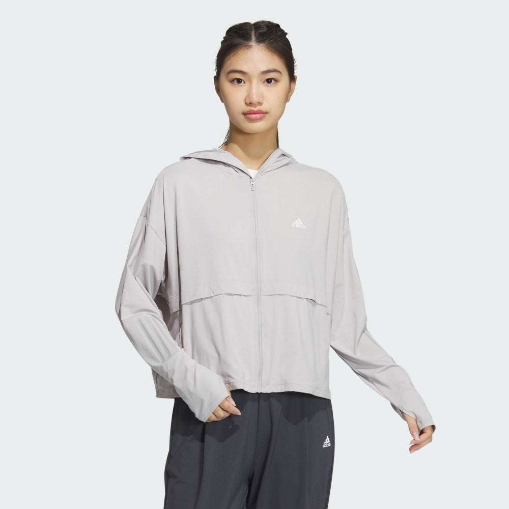Adidas Sun Protection Sports Casual Loose Women's Jackets - Greytwo