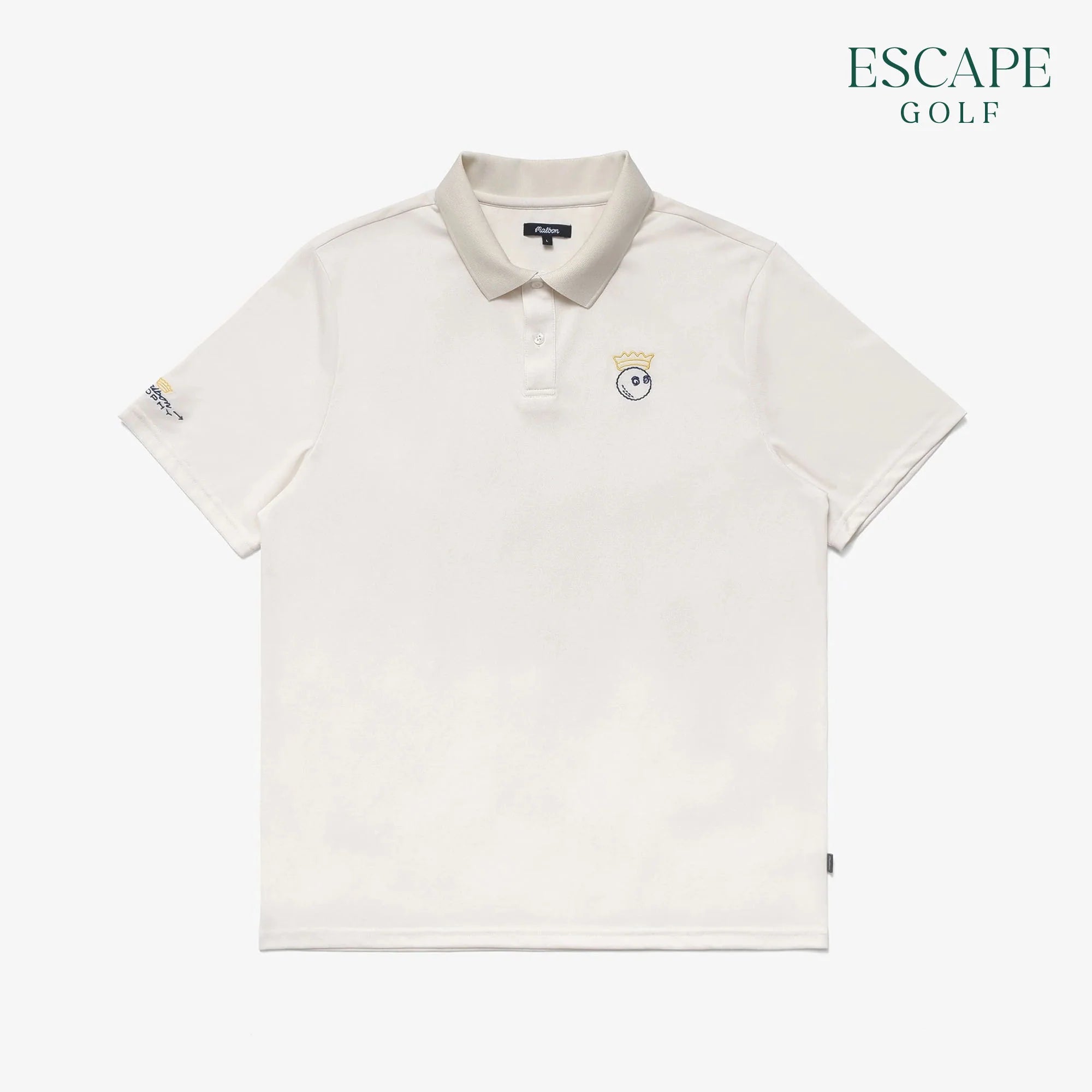 Malbon Trophy Performance Pique Men’s Golf Polo Shirts - Ivory