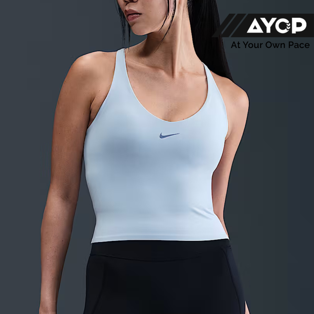 Nike Universa Medium Support Padded Women's Sport Bra - Celestine Blue