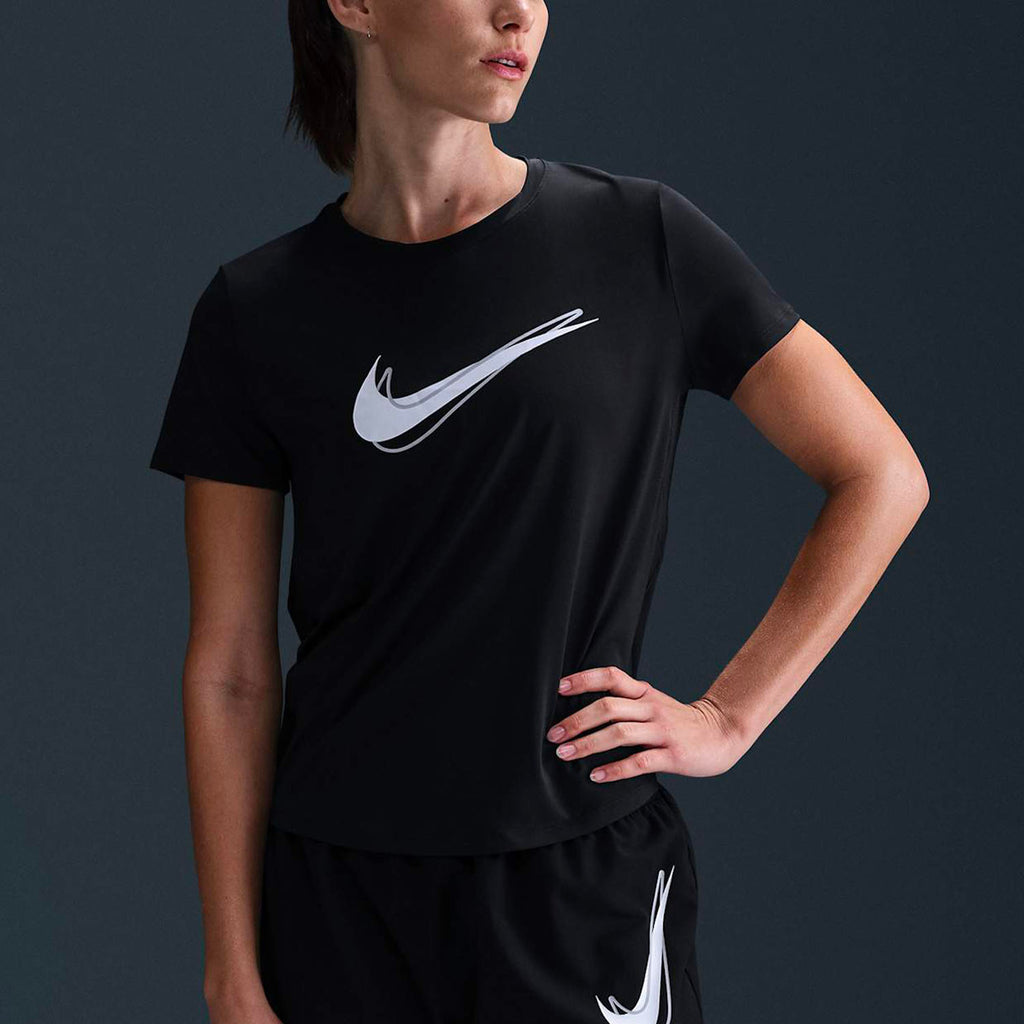 Nike Dri-FIT One Swoosh Short Sleeve Women's Running Top - Black