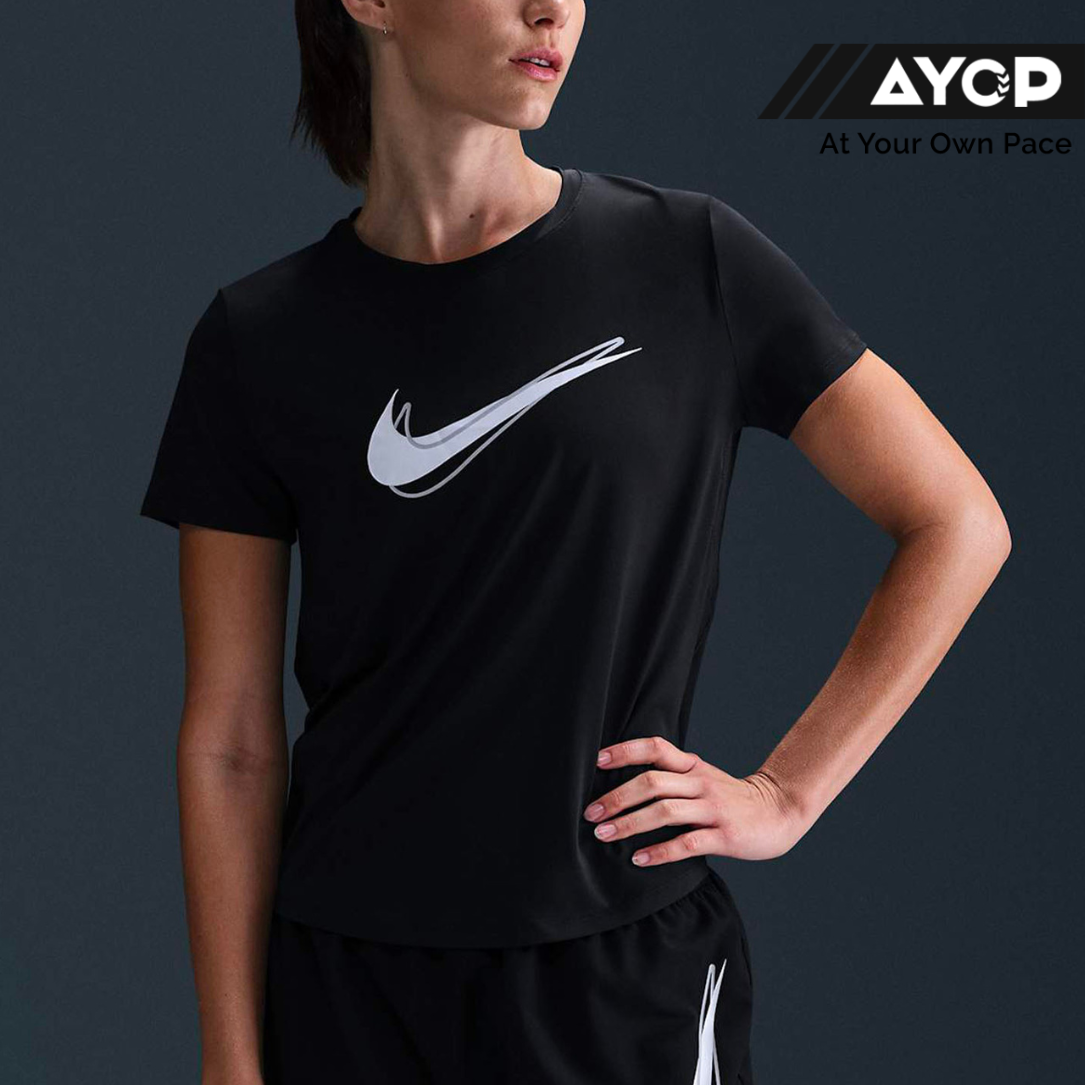 Nike Dri-FIT One Swoosh Short Sleeve Women's Running Top - Black