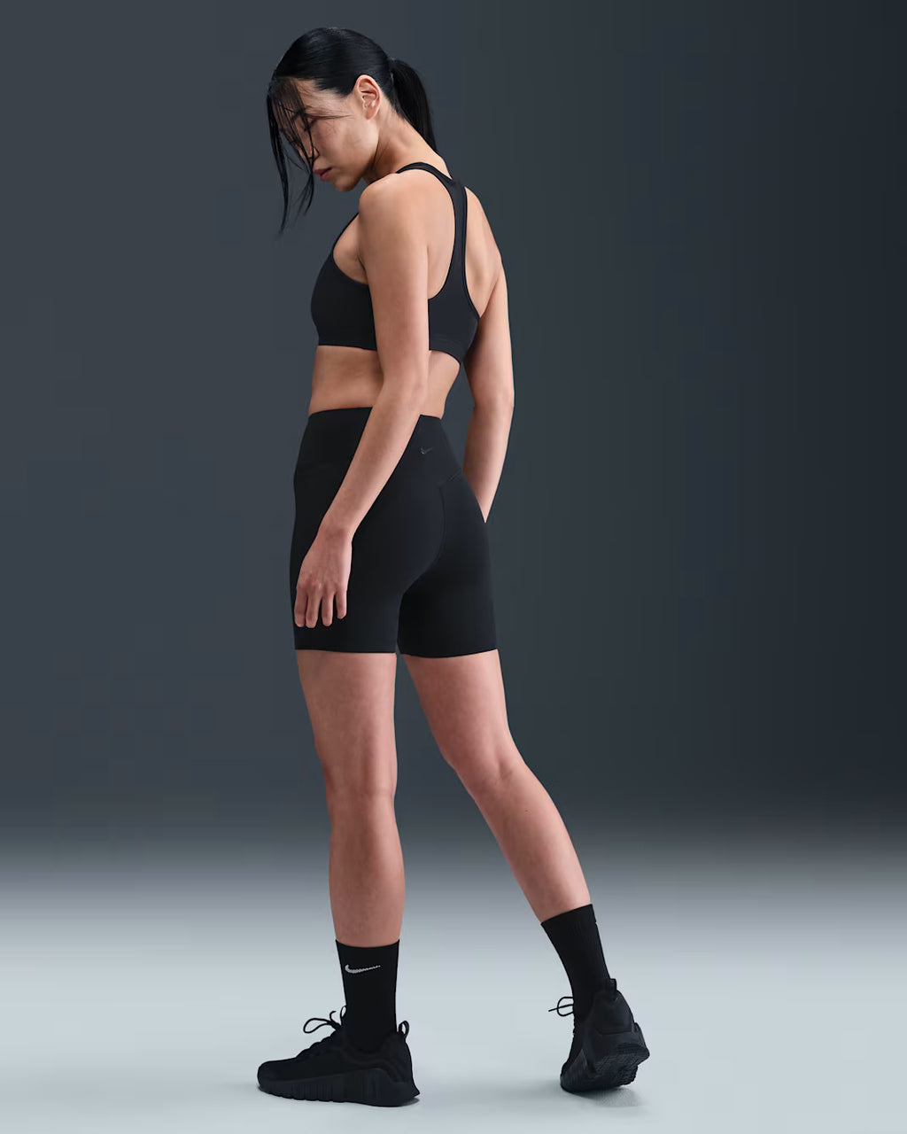 Nike Universa High-Waisted 5Inch Biker No Front Seam Women's Tights - Black