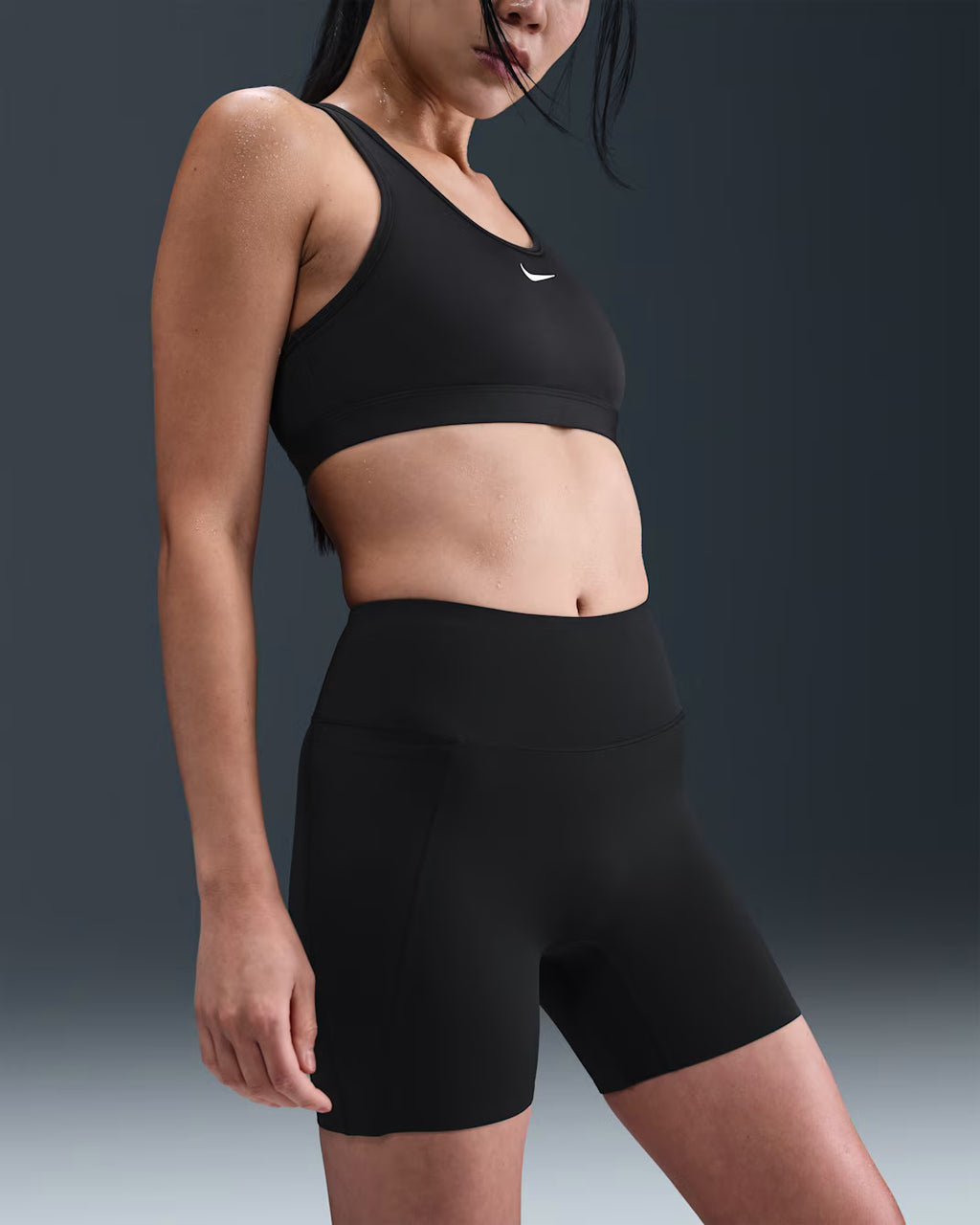Nike Universa High-Waisted 5Inch Biker No Front Seam Women's Tights - Black