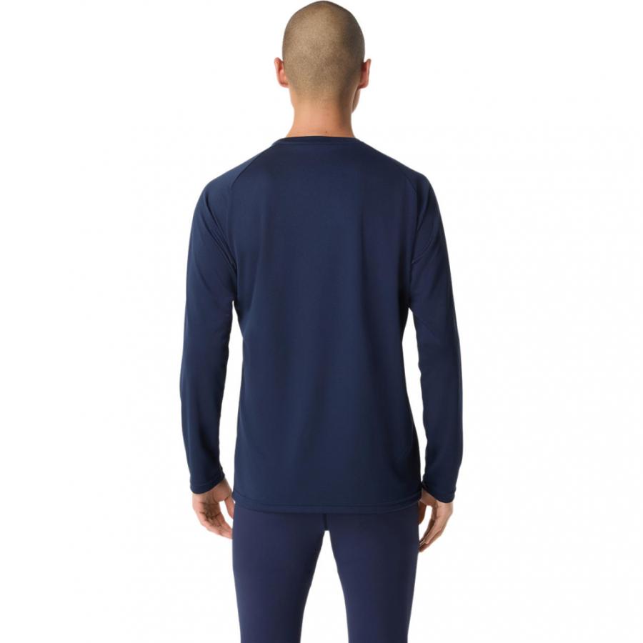 Asics Track Graphic Long Sleeve Men's Running T-Shirt - Navy Blue
