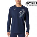 Asics Track Graphic Long Sleeve Men's Running T-Shirt - Navy Blue
