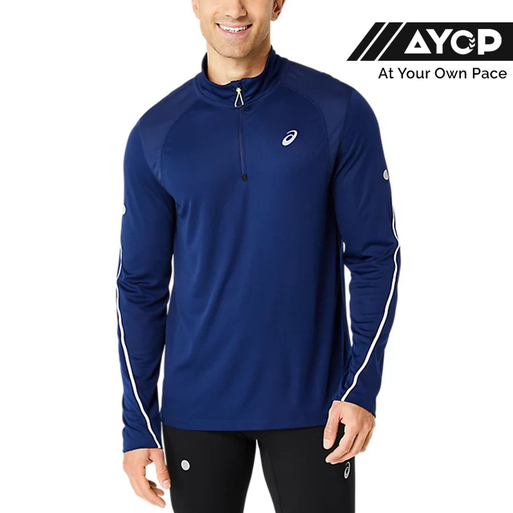 Asics Road Lite Show Long Sleeve Men's Running T-Shirt - Navy Blue