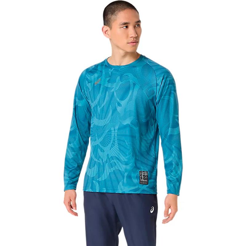 Asics DRY Graphic Long Sleeve Men's Training T-Shirt - Winter Sea